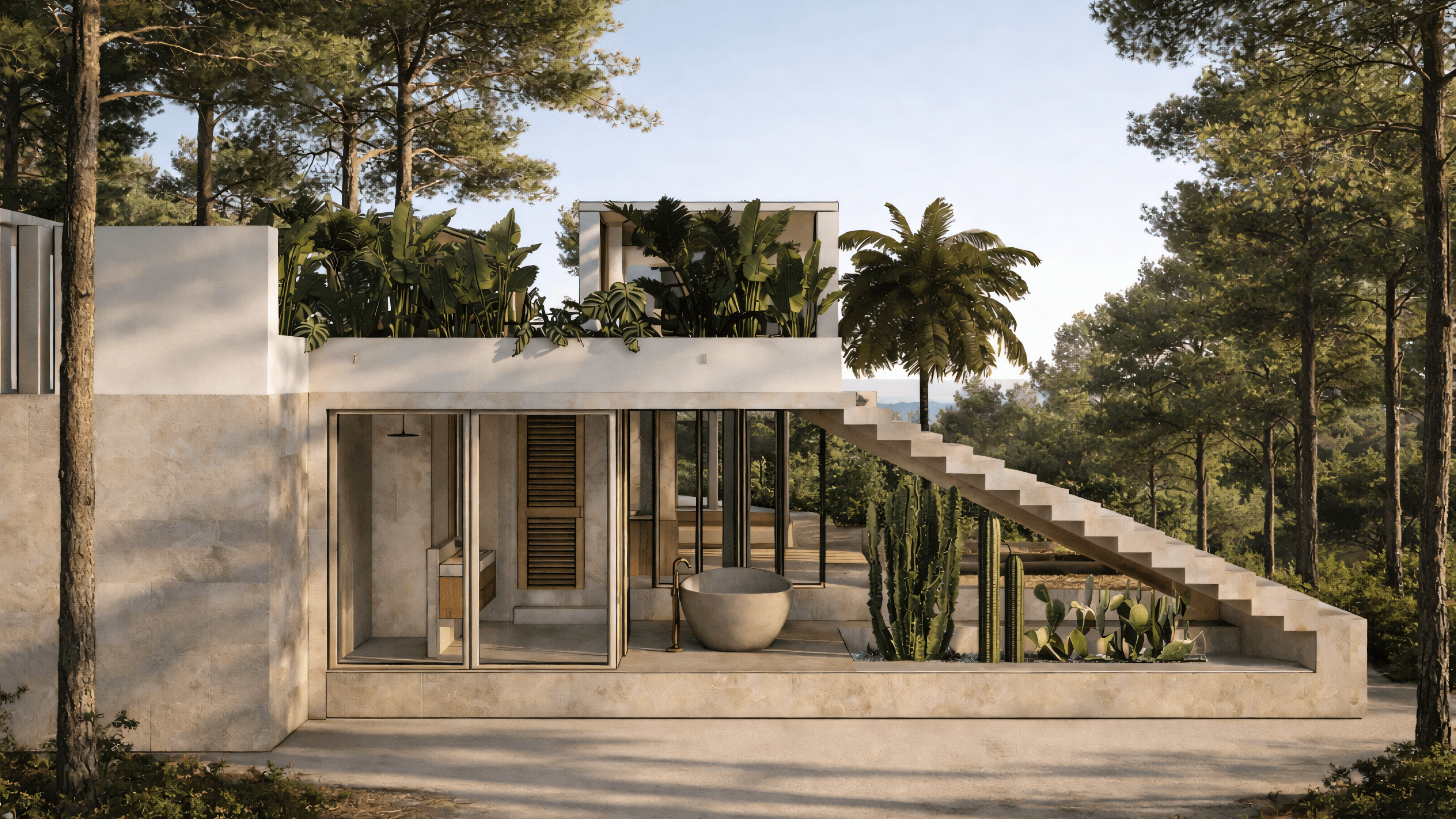 Interior and terrace merge into a calm Mediterranean retreat